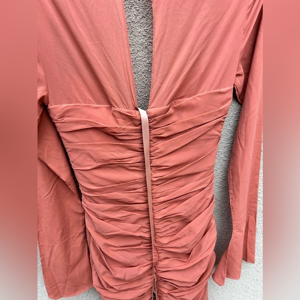 HOUSE OF CB 'Reine' Rose Real Silk Ruffle Midi Dress NWT - Picture 14 of 14